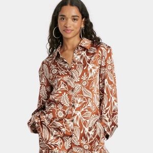 Target Brown and White Blouse for Everyday Wear